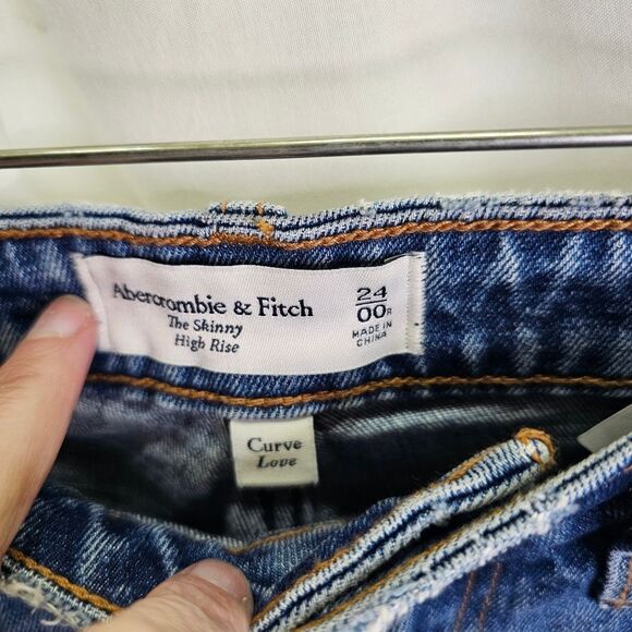 Abercrombie & Fitch The Skinny High Rise Curve Love Jeans Size 24/00 - Picture 8 of 14